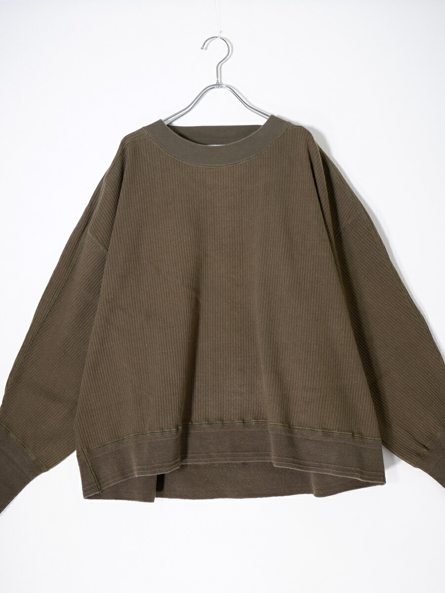 KURO/クロ MUSE de Deuxieme Classe購入2021AW RIB OVERSIZED Tシャツ(リブオーバーサイズ カットソー)【LTSA74313】【カーキ】【1】【中古】【沖縄.離島以外 送料無料】【DM240213】