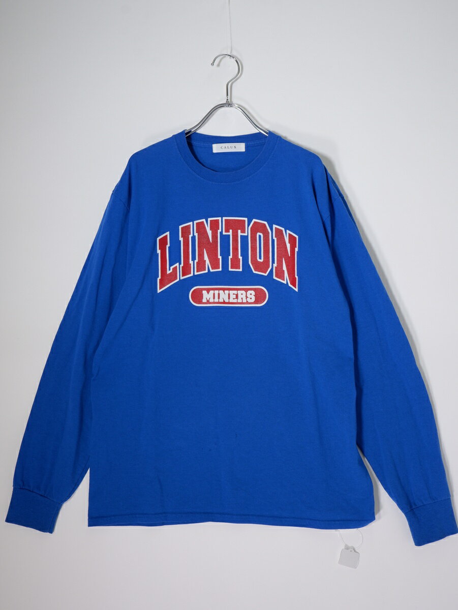CALUXキャラクス Deuxieme Classeドゥーズィエムクラス別注リメイク カレッジ長袖Tシャツ【LTSA81114】【ブルー】【表記無し(L-XL程度)】【中古】【沖縄.離島以外 送料無料】【DM260303】