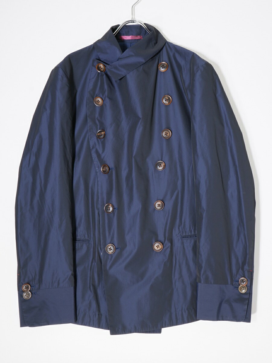 PAUL SMITHポールスミス メインライン ナイロンナポレオンPコート ピーコート【MCTA72915】【ネイビー】【L】【中古】【2点以上同時購入で送料無料】【DM231024】