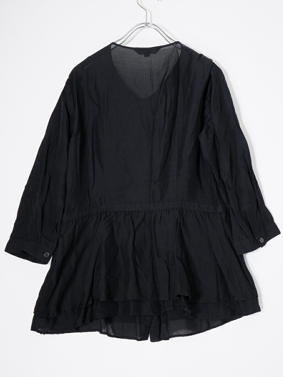楽天 期間中 ! BURBERRY LONDONバーバリー ロンドン ノーカラーギャザーフレアチュニック ブラウス LTSA79 filt-10061501 ブランド古着の買取販売 渋谷FILT サンプル画像2