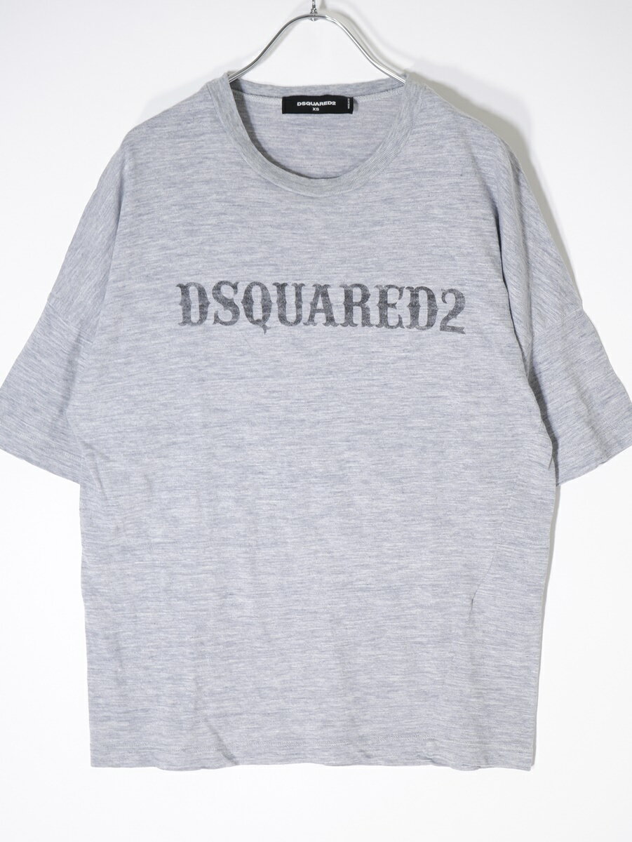 ディースクエアードDSQUARED2 国内正規品2018半袖サマーニット ロゴTシャツ【LKNA67918】【グレー】【XS】【中古】【沖縄.離島以外 送料無料】【DM220420】