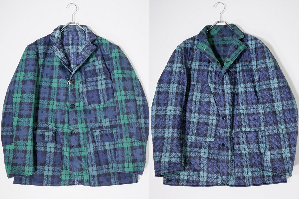 Engineered Garmentsエンジニアードガーメンツ QUILTED BROOKLINE JACKET チェックリバーシブルジャケット【MJKA71818】【ブラックウォッチ】【XS】【中古】【沖縄.離島以外 送料無料】【DM230623】