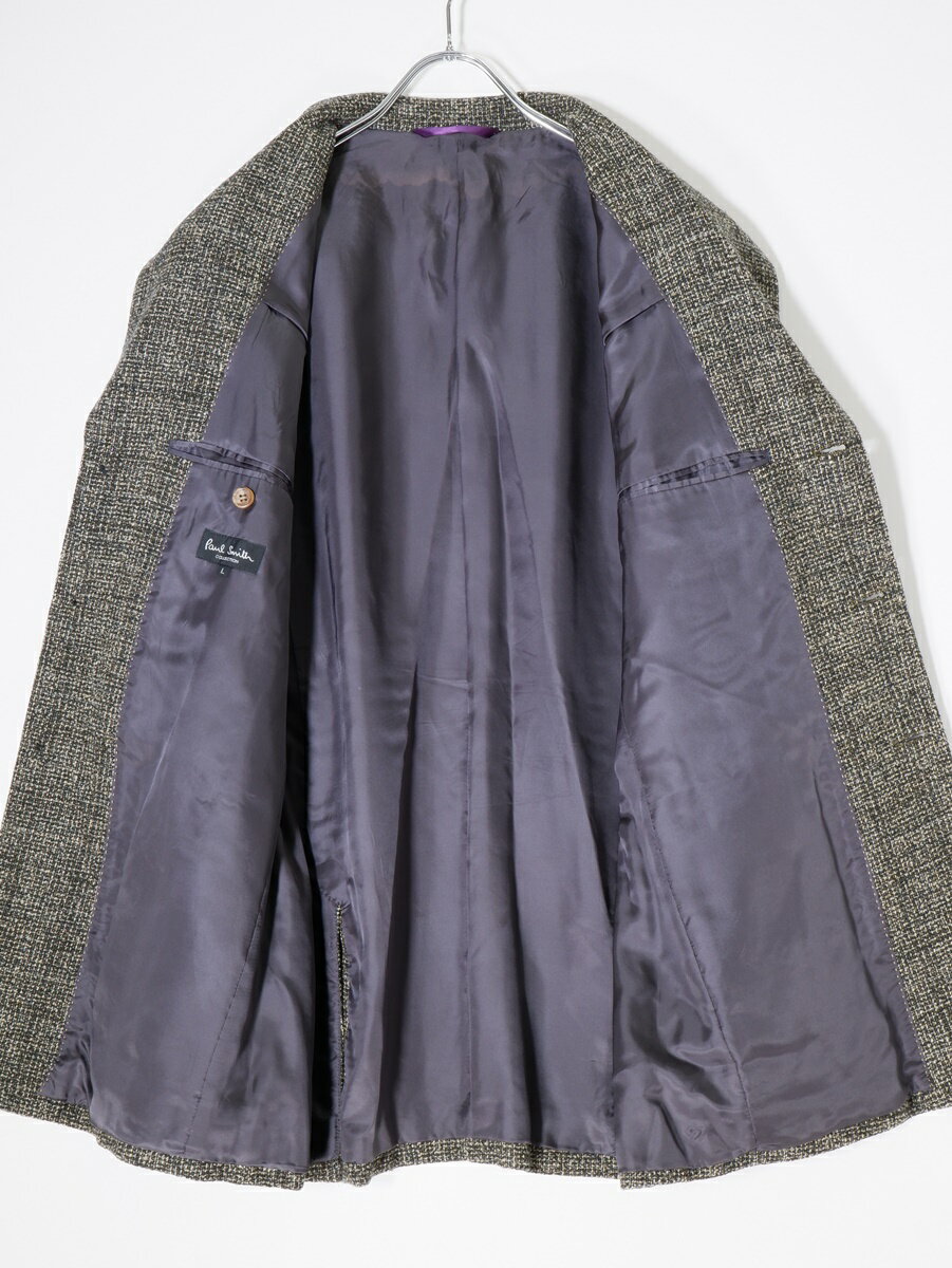 Paul Smith COLLECTIONポールスミス コレクション ウールミックスツイード3Bテーラードジャケット【MJKA71119】【カーキベージュ系】【L】【中古】【沖縄.離島以外 送料無料】【DM230321】