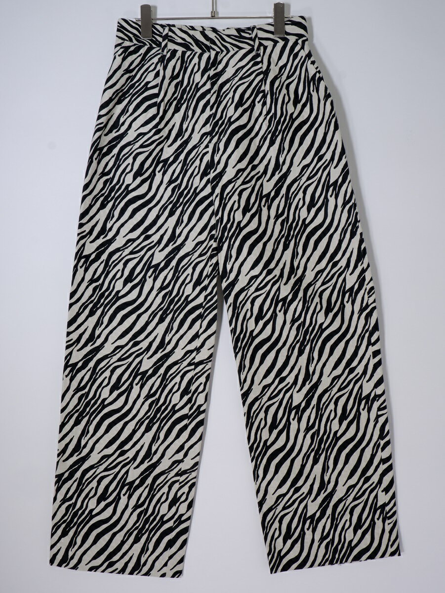 FRAMeWORKフレームワーク 2023SSアニマルパンツ【LPTA78020】【オフホワイト|ブラック】【38】【中古】【沖縄.離島以外 送料無料】【DM250429】