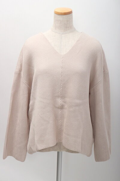 AP STUDIO（アパルトモンL'Appartement） 2017SS COTTONアゼ V プルオーバー ニット【LKNA55422】【ベージュ】【フリー】【中古】【沖縄.離島以外 送料無料】【DM190403】