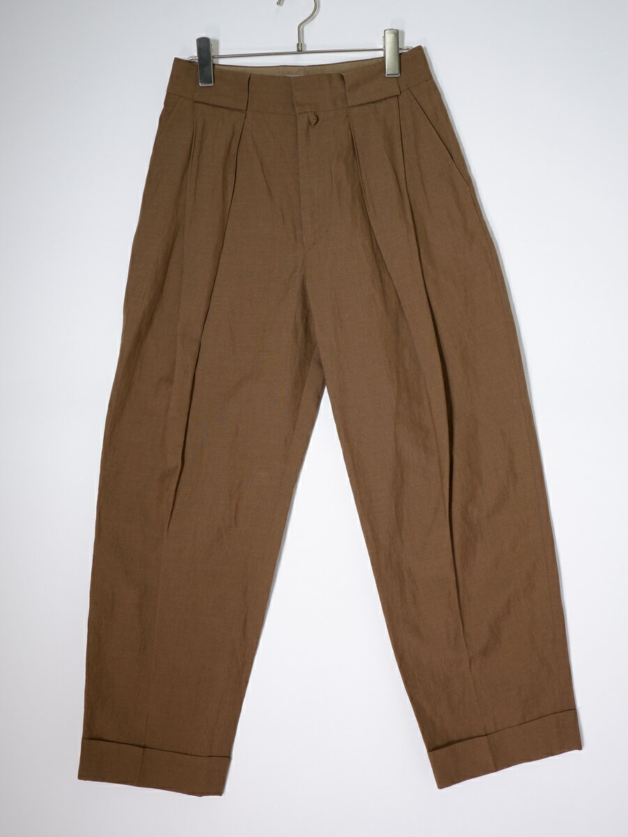 Rakuten - MARGARET HOWELLマーガレットハウエル SOFT WOOL LINEN TROUSERS ソフトウールリネンタックパンツ 【LPTA81322】【BROWN】【1】【中古】【沖縄.離島以外 送料無料】【DM260324】