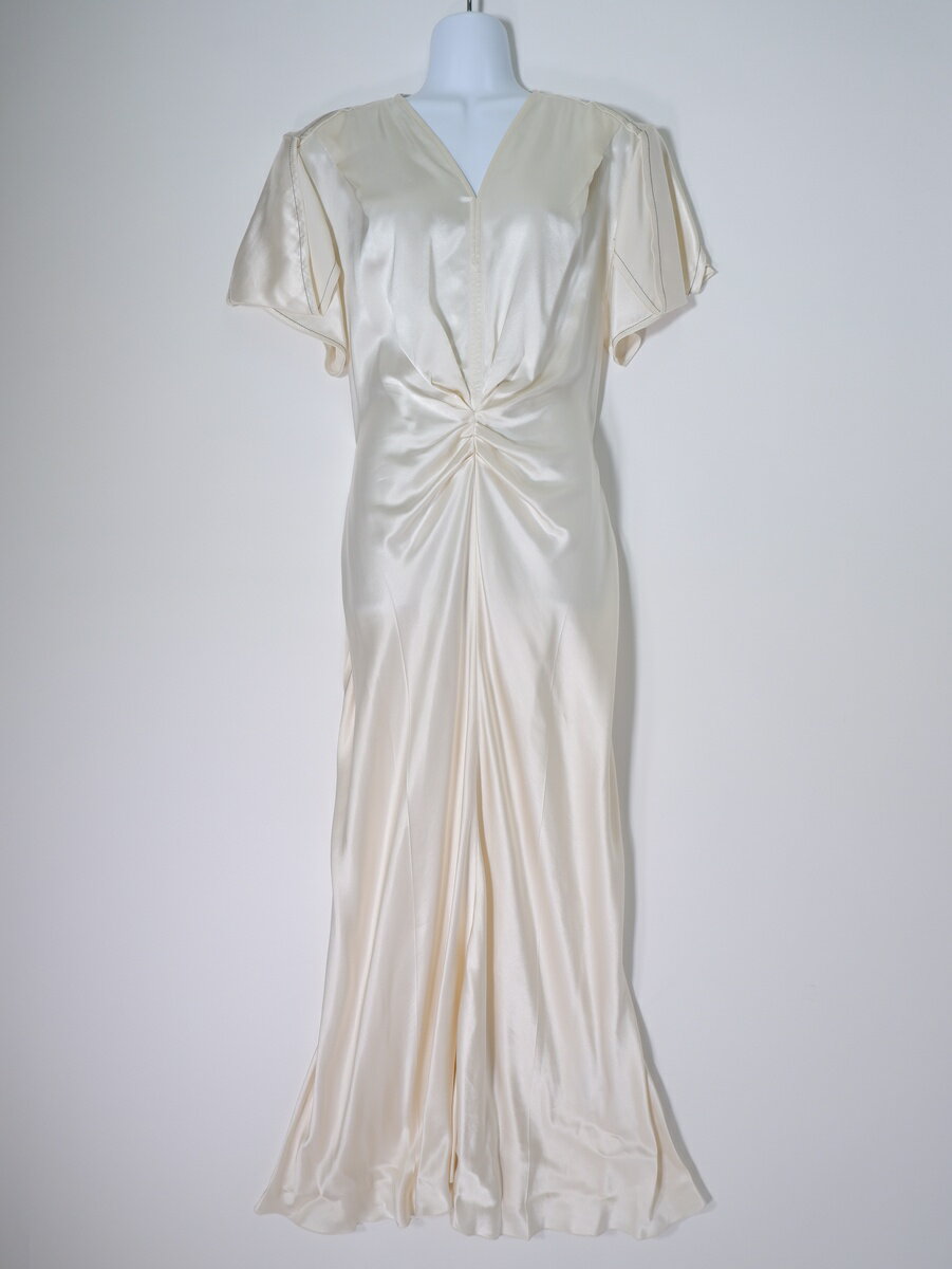 Victoria Beckhamヴィクトリアベッカム 2024SS Powder Midi Satin Cocktail Dressミディ丈カクテルドレス ワンピース【LOPA79423】【オフホワイト】【イタリア38】【中古】【沖縄.離島以外 送料無料】【DM251118 】