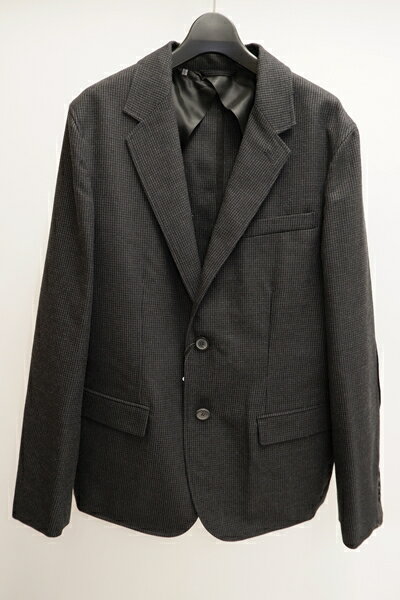 ランバンLANVIN 2019AWエルボーパッチ付 千鳥格子2Bジャケット新品【MJKA62223】【墨黒】【48】【未使用】【沖縄.離島以外 送料無料】【DM230207】