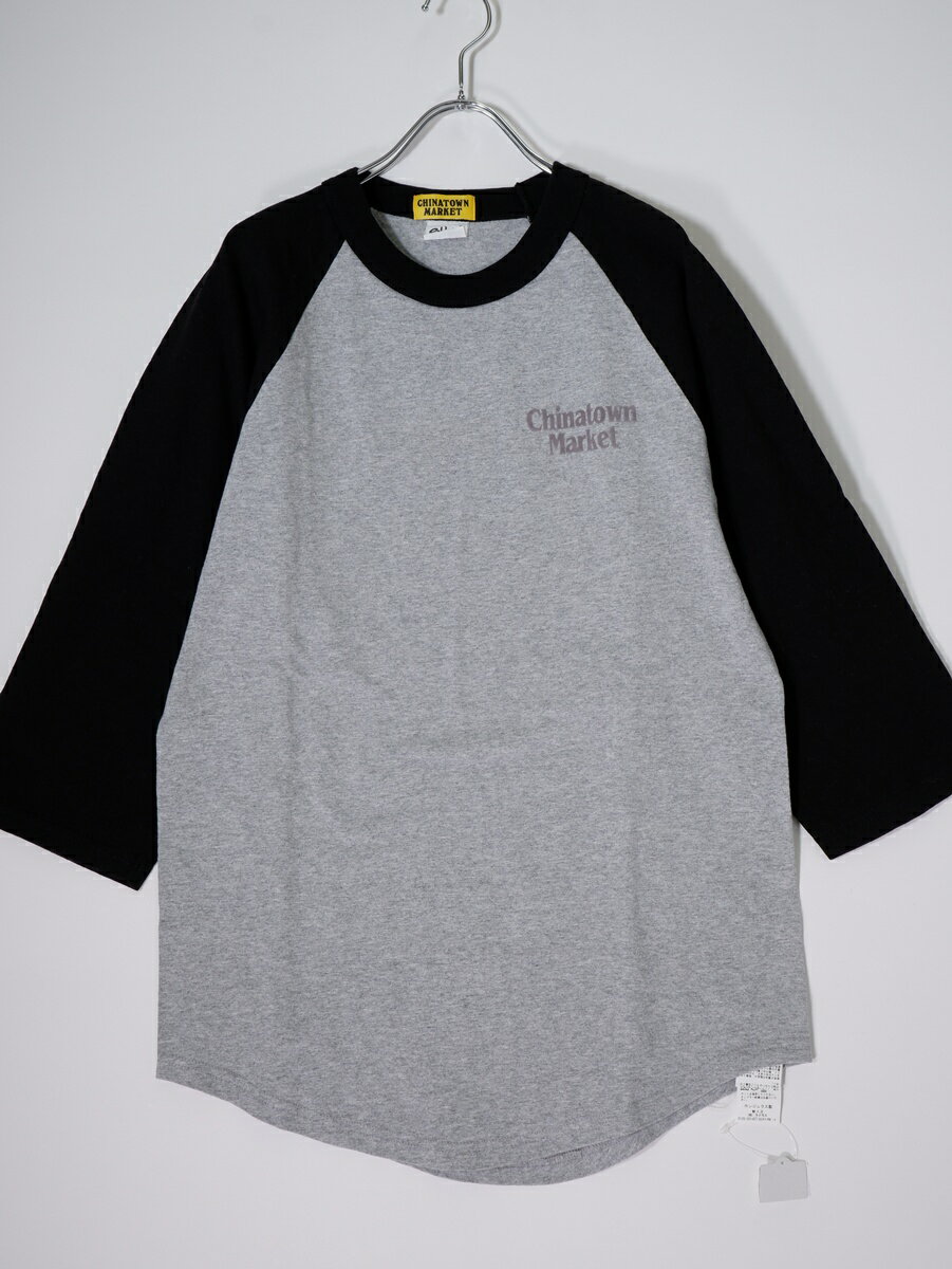CHINA TOWN MARKETチャイナタウンマーケット 2020AW L'Appartementアパルトモン別注Raglan TeeラグランTシャツ【LTSA80824】【グレー|ブラック】【フリー】【中古】【沖縄.離島以外 送料無料】【DM260203】