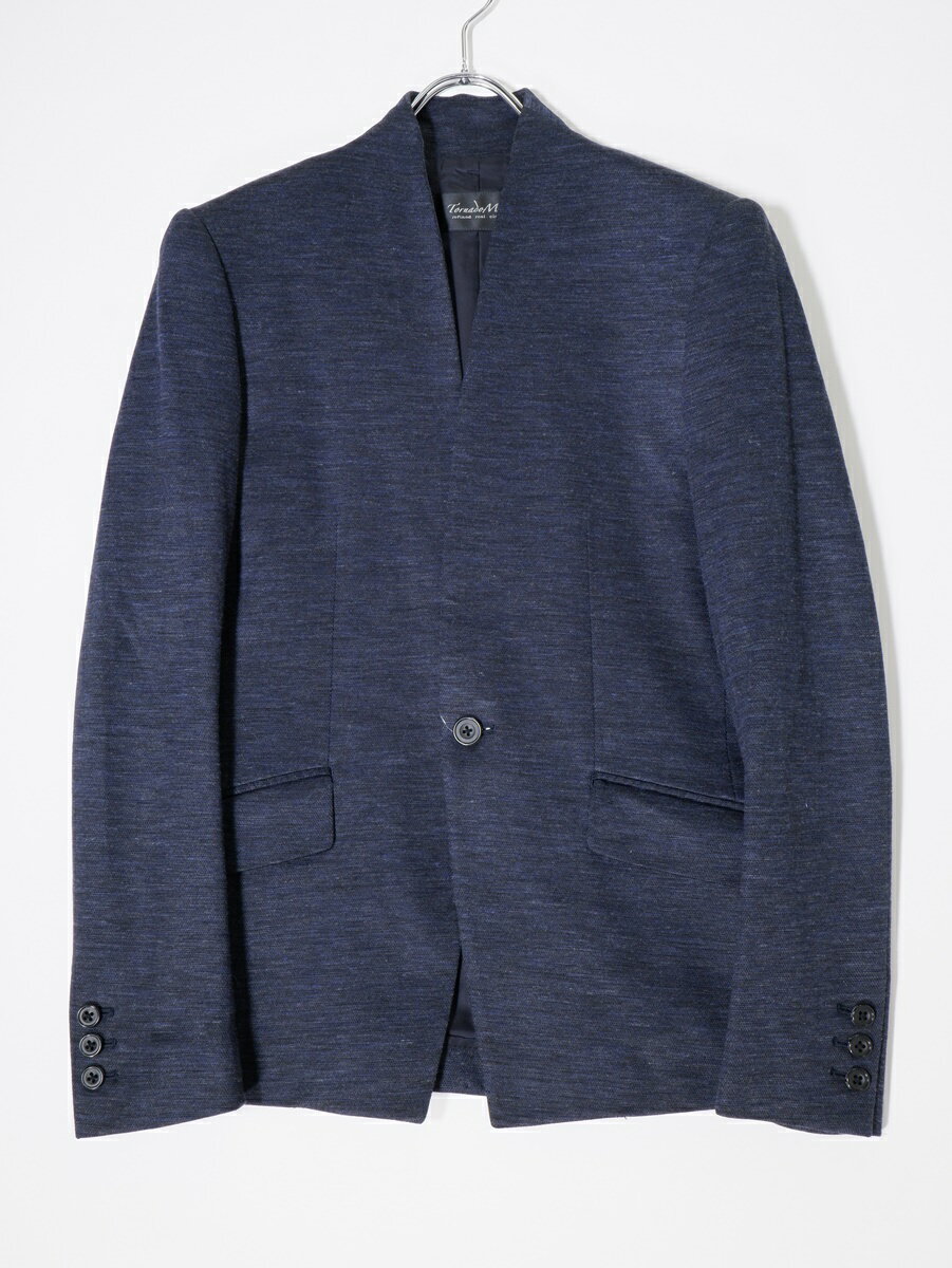 TORNADO MART/トルネードマート カノコドビー1Bノーカラージャージージャケット【MJKA74924】【ネイビー】【S】【中古】【沖縄.離島以外 送料無料】【DM240514】