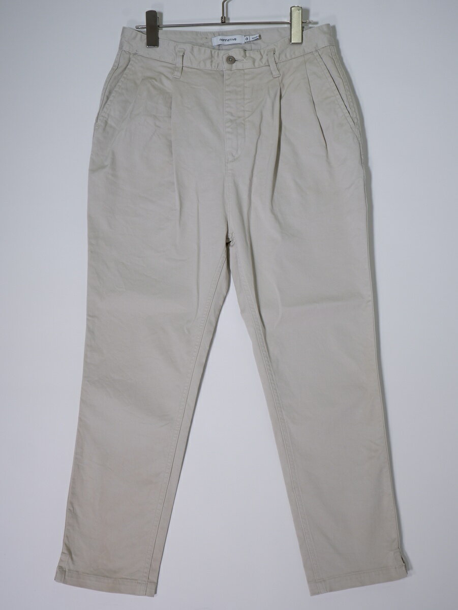 Rakuten - nonnativeノンネイティブ CLERK ANKLE CUT TROUSERS RELAX FIT C/P TWILL2タックパンツ【MPTA48324】【サンド】【0】【中古】【沖縄.離島以外 送料無料】【DM251125】