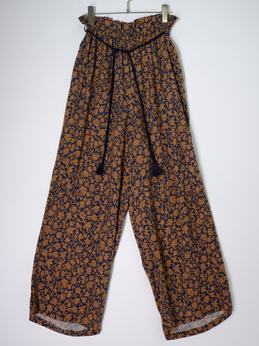 IENAイエナ フラワープリントイージーパンツ【LPTA79725】【ネイビー】【38】【中古】【沖縄.離島以外 送料無料】【DM251028】