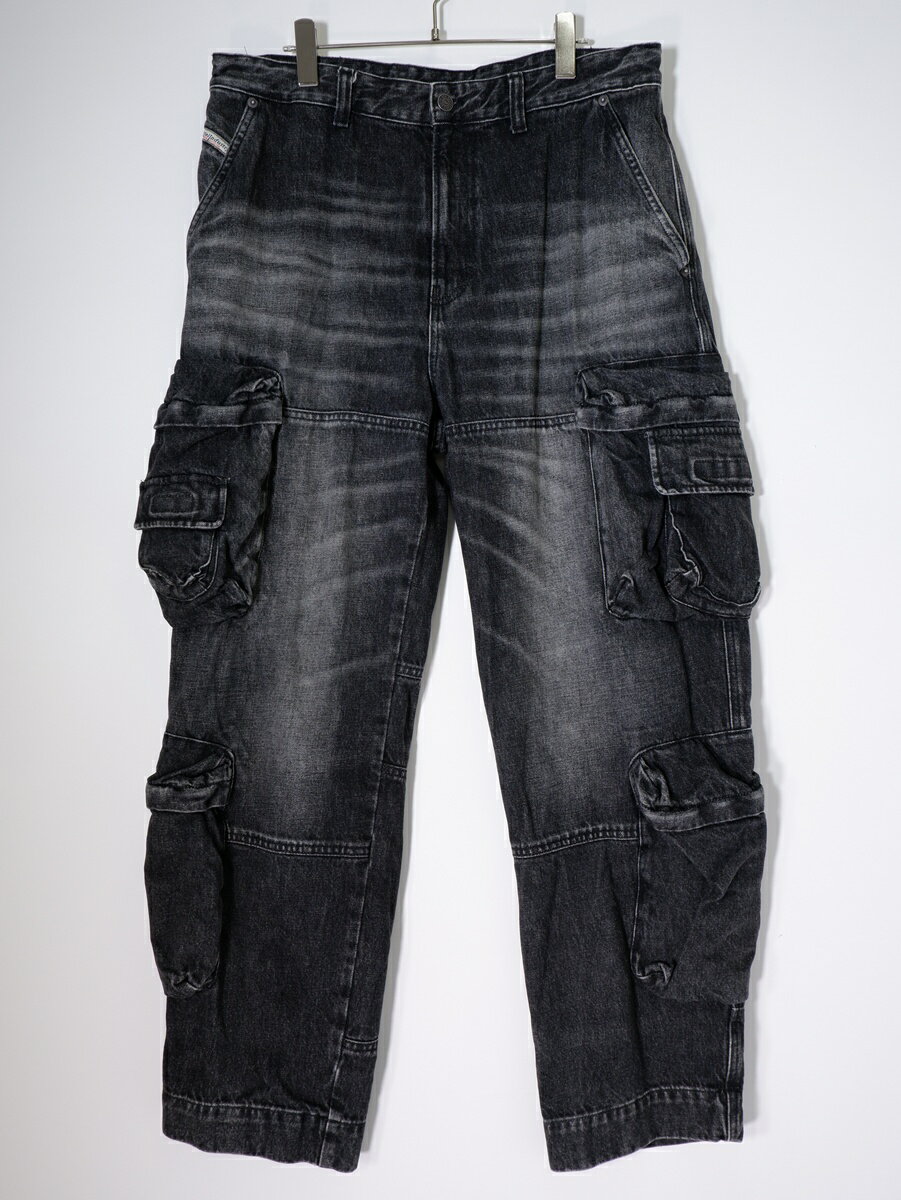 Rakuten - DIESELディーゼル D-FISH-CARGO-S A13088ブラック デニムカーゴパンツ【MDNA81227】【ブラック】【32】【中古】【沖縄.離島以外 送料無料】【DM260324】