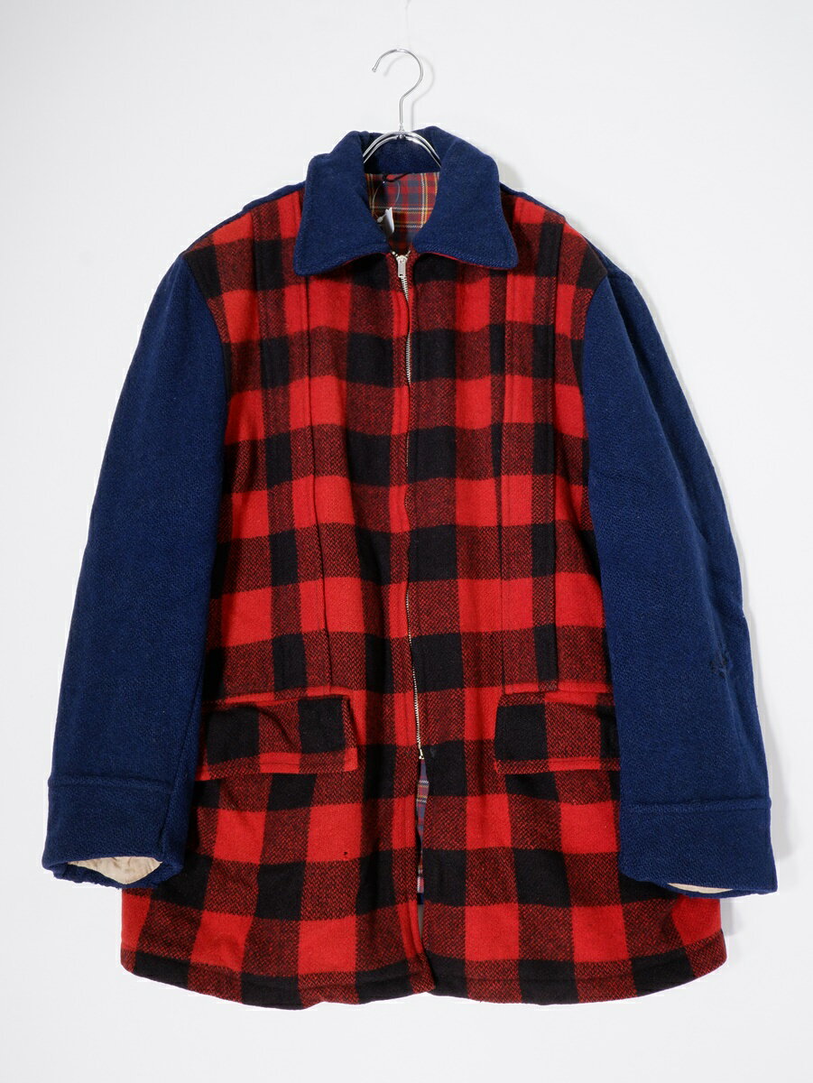 Rakuten - VINTAGEヴィンテージ品 1940’s 40年代バッファーチェック切替えロング スポーツジャケット スポジャケ【MJKA78327】【赤|黒|紺】【40程度(推定)】【中古】【沖縄.離島以外 送料無料】【DM250527】