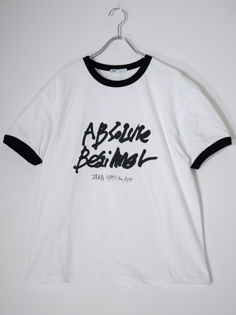 Rakuten - ZARAザラ X ANDERSSON BELLアンダースンベル リブコントラストTシャツ【MTSA79127】【白|黒】【S】【中古】【沖縄.離島以外 送料無料】【DM250819】