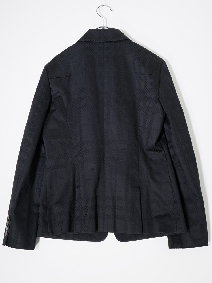 BURBERRY LONDON/バーバリー ロンドン ジャガード調 市松シャドーチェック コットンストレッチ1Bジャケット【LJKA75229】【ブラック】【40】【中古】【沖縄.離島以外 送料無料】【DM240604】