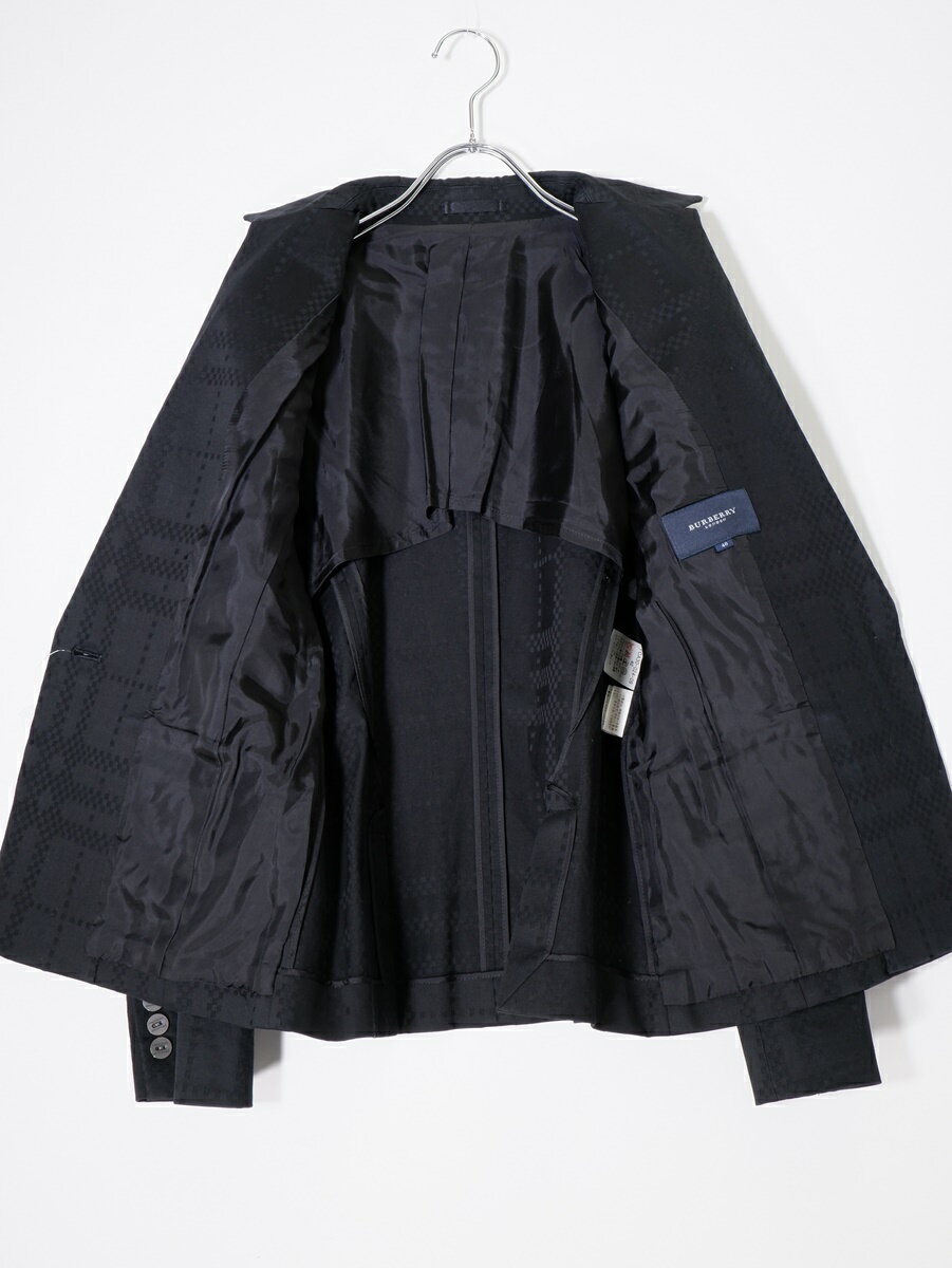 BURBERRY LONDON/バーバリー ロンドン ジャガード調 市松シャドーチェック コットンストレッチ1Bジャケット【LJKA75229】【ブラック】【40】【中古】【沖縄.離島以外 送料無料】【DM240604】