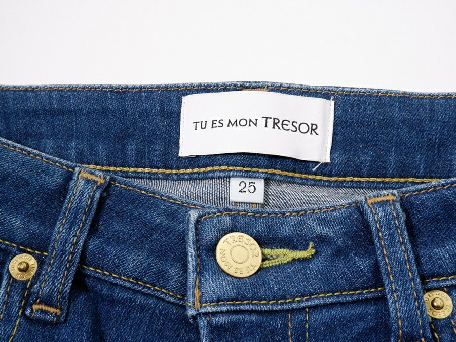 TU ES MON TRESOR/トゥエモントレゾア AP STUDIO(アパルトモンL'Appartement)購入2022SS The Peridot Jean クロップドフレアデニム【LDNA74031】【ブルー C】【25】【中古】【沖縄.離島以外 送料無料】【DM240213】