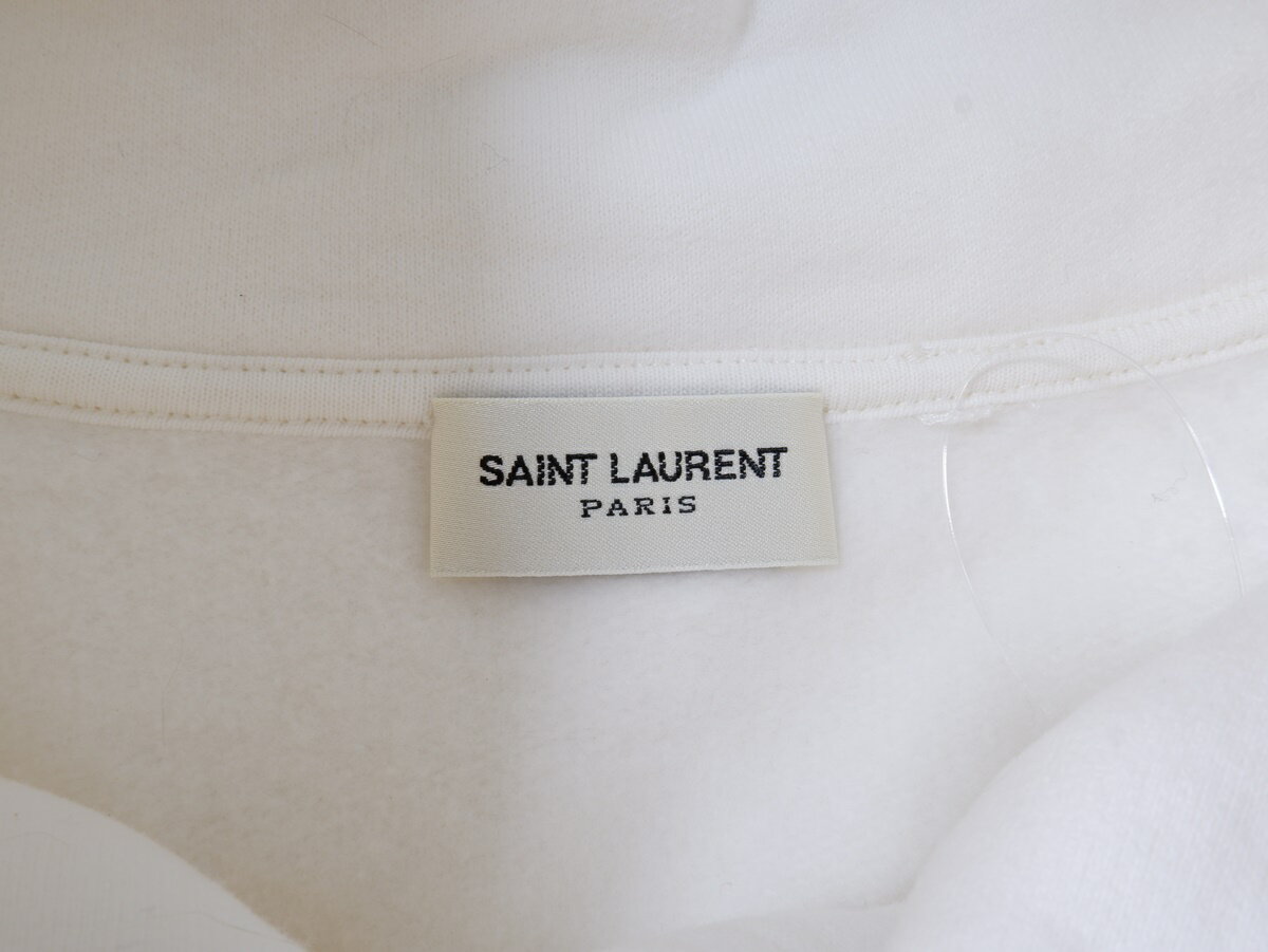 SAINT LAURENT PARISサンローラン パリ 2023AW レディース Shawl Neck Sweatshirt ショールネック スウェットシャツ【LTSA77131】【ホワイト】【XS】【中古】【沖縄.離島以外 送料無料】【DM250121】