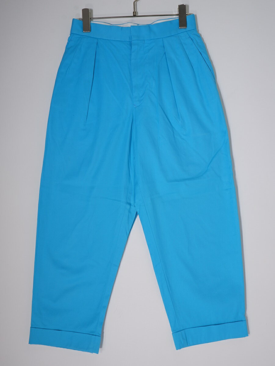 Drawerドゥロワー コットンサテン テーパードタックパンツ【LPTA79433】【ブルー系】【34】【中古】【沖縄.離島以外 送料無料】【DM250923】