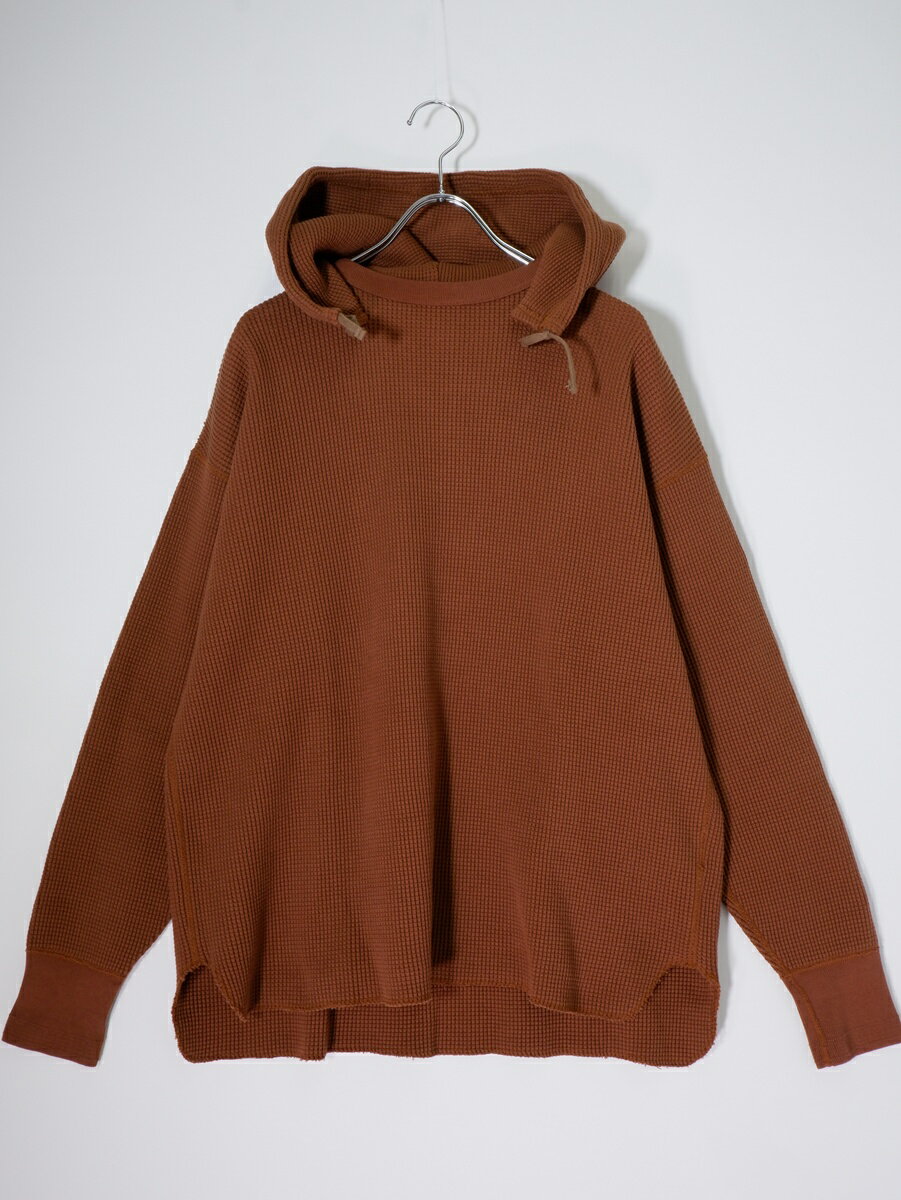 PHIGVEL MAKERS Co.フィグベル 2022AW HOODED HEAVY WAFFLE TOP/RUSSETヘビーワッフル後付けパーカー【MTSA81634】【RUSSET】【2】【中古】【沖縄.離島以外 送料無料】【DM260428】