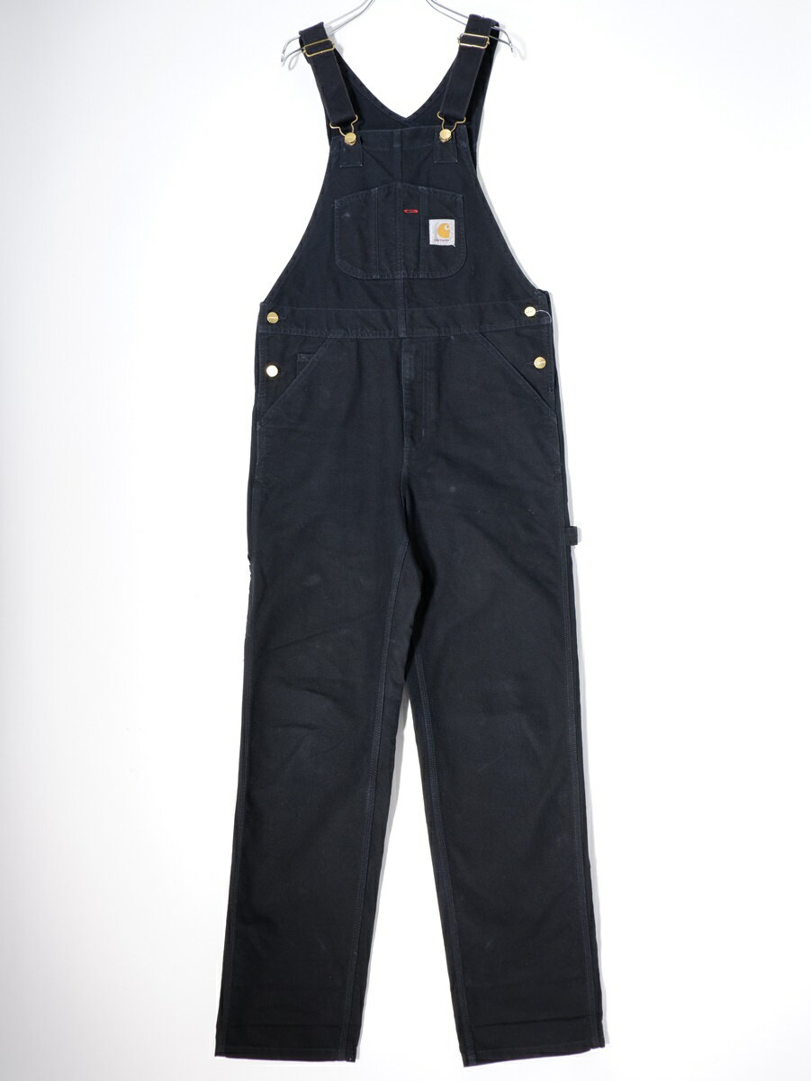 カーハートCARHARTT WIP BIB OVERALLダック生地ビブ オーバーオール【MTUA68834】【ブラック】【28|32】【中古】【沖縄.離島以外 送料無料】【DM230725】