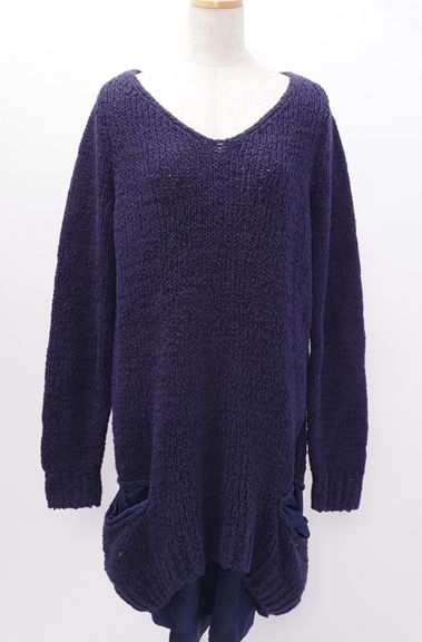 Rakuten - L'Appartementアパルトモン 2016 VネックKNIT ONE-PIECEニットワンピース【LOPA46135】【ネイビー】【フリー】【中古】【沖縄.離島以外 送料無料】【DM171223】