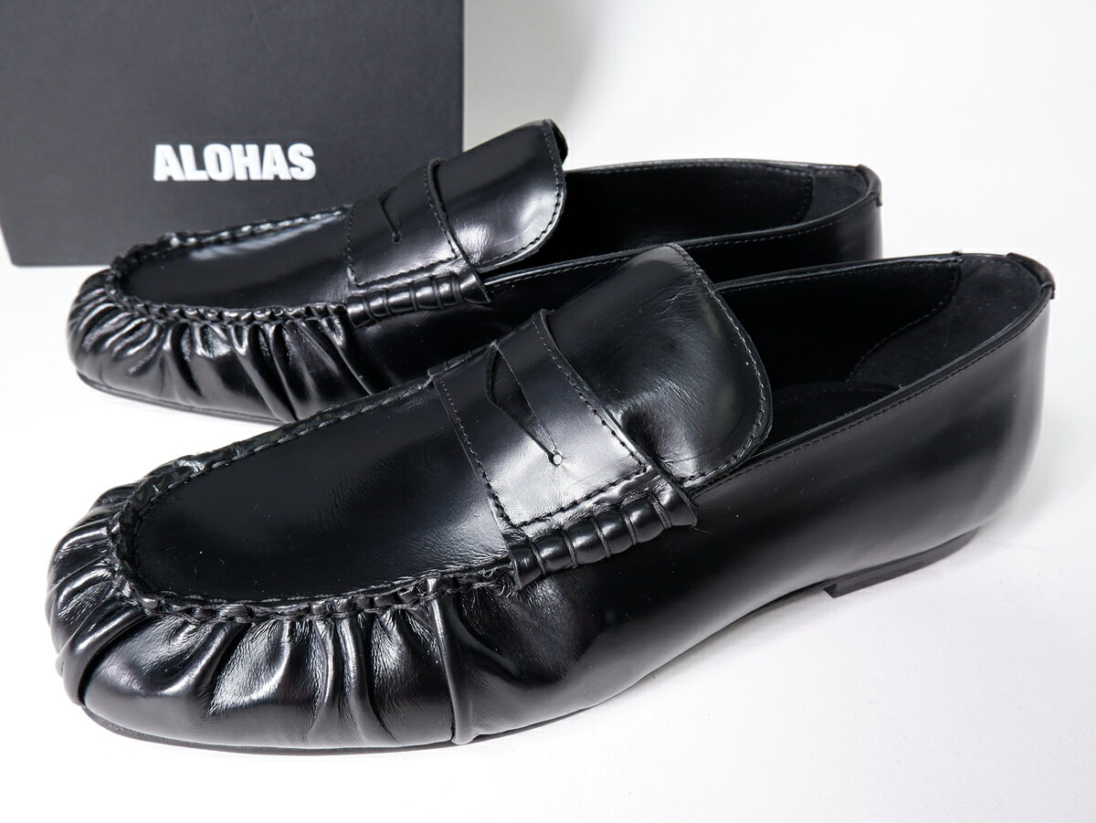 アイテム説明 ブランド ALOHASアロハ アイテム 2026AW Aven Leather Loafersレザーローファー新品 サイズ 42(27cm)　アウトソール全長約27.5cm カラー ブラック 素材 表記無し 状態 N:新品（特記事項:特になし） コメント 【素材感】→光沢のあるレザー【商品情報】→『品番S101135/商品名Alohas Aven Leather Loafers』 商品番号 MFWA82935 表示番号 DM260721