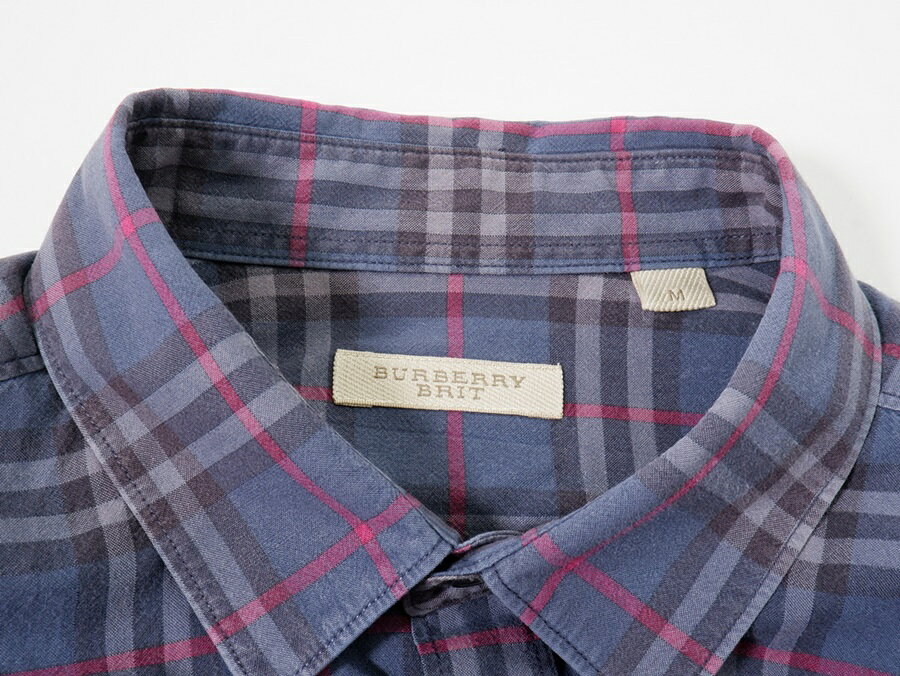 BURBERRY BRITバーバリー ブリット 定番チェックコットン長袖シャツ MSHA72535 グレーネイビー系 ピンク M filt-10054364 ブランド古着の買取販売 渋谷FILT サンプル画像3