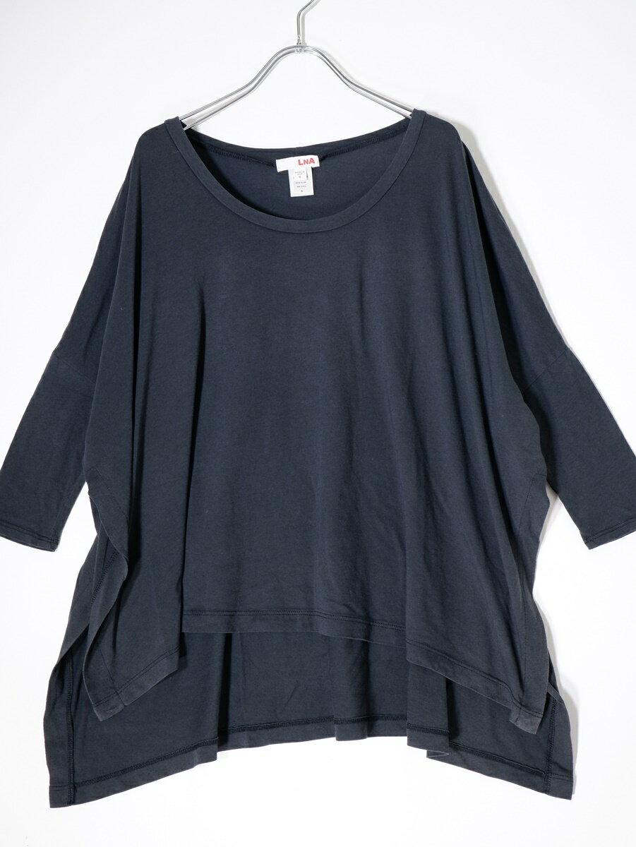 LNA アパルトモンL'appartement購入フレア ワイドシルエットTシャツ【LTSA73036】【墨黒(グレー系)】【S】【中古】【沖縄.離島以外 送料無料】【DM231113】