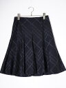 BURBERRY LONDONバーバリー ロンドン シャドーチェック ウールシルク マーメイドフレアスカート【LSKA78637】【ブラック】【36】【中古】【沖縄.離島以外 送料無料】【DM250701】