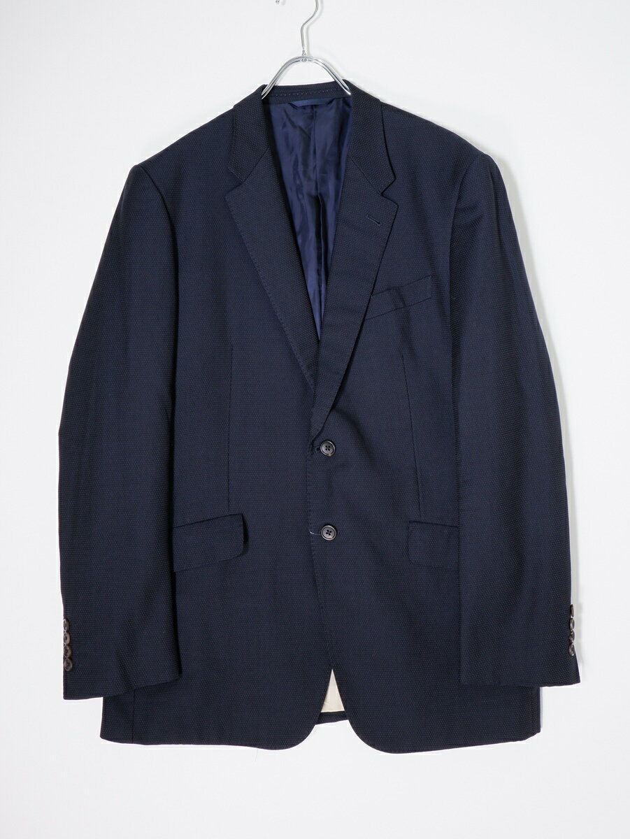Rakuten - Paul Smith Collectionポールスミス コレクション 大きいサイズ 英国Savile Clifford生地 ドット織ウール2Bジャケット【MJKA79837】【ネイビー】【XLX】【中古】【沖縄.離島以外 送料無料】【DM251104】