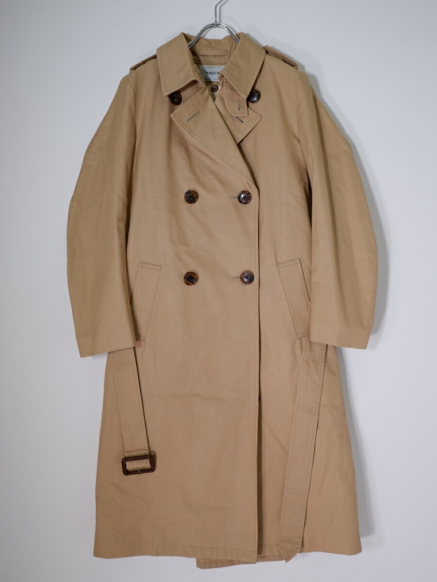 YAECAヤエカ ライナー付きコットンギャバ トレンチロングコート【LCTA80739】【ベージュ】【S】【中古】【沖縄.離島以外 送料無料】【DM260120】
