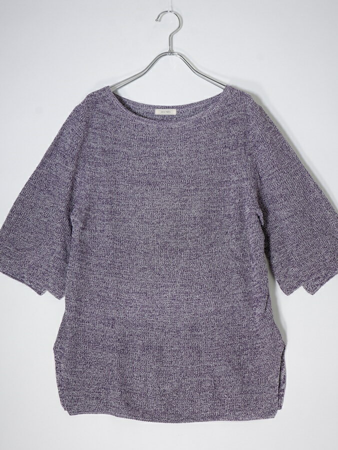 DES PRESデプレトゥモローランド 2024SSシルクペーパームリネ ハーフスリーブプルオーバー(サマーニット)【LKNA75839】【パープル】【フリー】【中古】【沖縄.離島以外 送料無料】【DM240820】