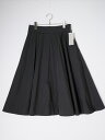 MARGARET HOWELLマーガレットハウエル COTTON SILK POPLIN コットンシルクポプリン ピンタックフレアスカート【LSKA78540】【グレーカーキ系】【3】【中古】【沖縄.離島以外 送料無料】【DM250624】