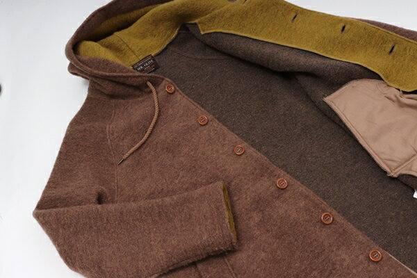 MR.OLIVEミスターオリーブ WOOL MOSSER KNIT /HOODED OVER LONG COATウールモッサフーデットコート 【MCTA54943】【CAMEL】【M】【中古】【2点以上同時購入で送料無料】【DM【DM190309】】