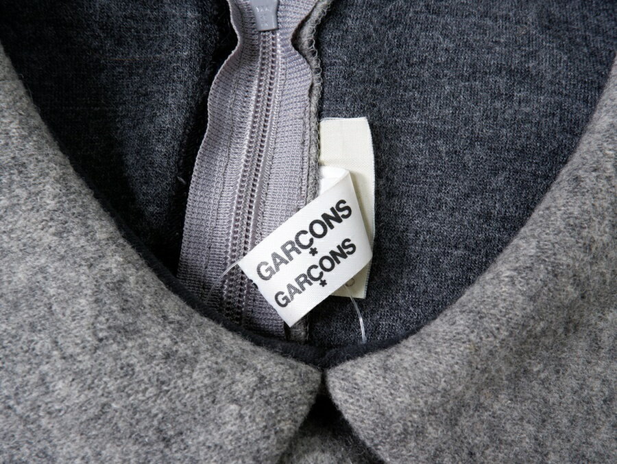 【楽天スーパーSALE期間中ポイント5倍!】COMME des GARCONS COMME des GARCONSコムデギャルソン コムコム ラウンドカラー丸襟ニットスリーブ ウールジャージーオーバーワンピース【LOPA76844】【グレー】【S】【中古】【沖縄.離島以外 送料無料】【DM250101】