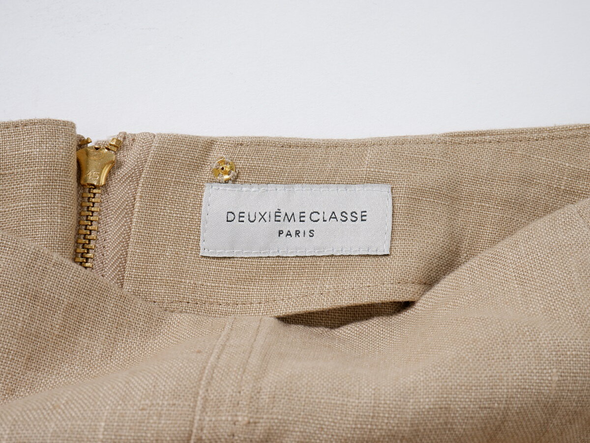 Deuxieme Classeドゥーズィエムクラス Linen Slit リネンスリットマキシスカート【LSKA68744】【ベージュ】【34】【中古】【沖縄.離島以外 送料無料】【DM220711】