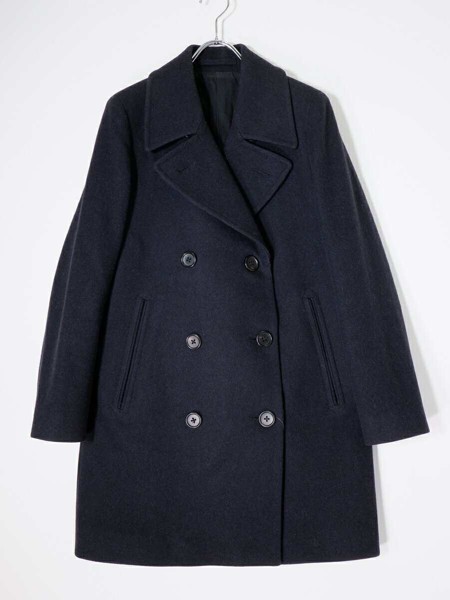 MARGARET HOWELLマーガレットハウエル FOX BROTHERS REEFER COAT ウールリーファーコート ダブルブレストPコート【LCTA80945】【ダークネイビー】【1】【中古】【沖縄.離島以外 送料無料】【DM260217】