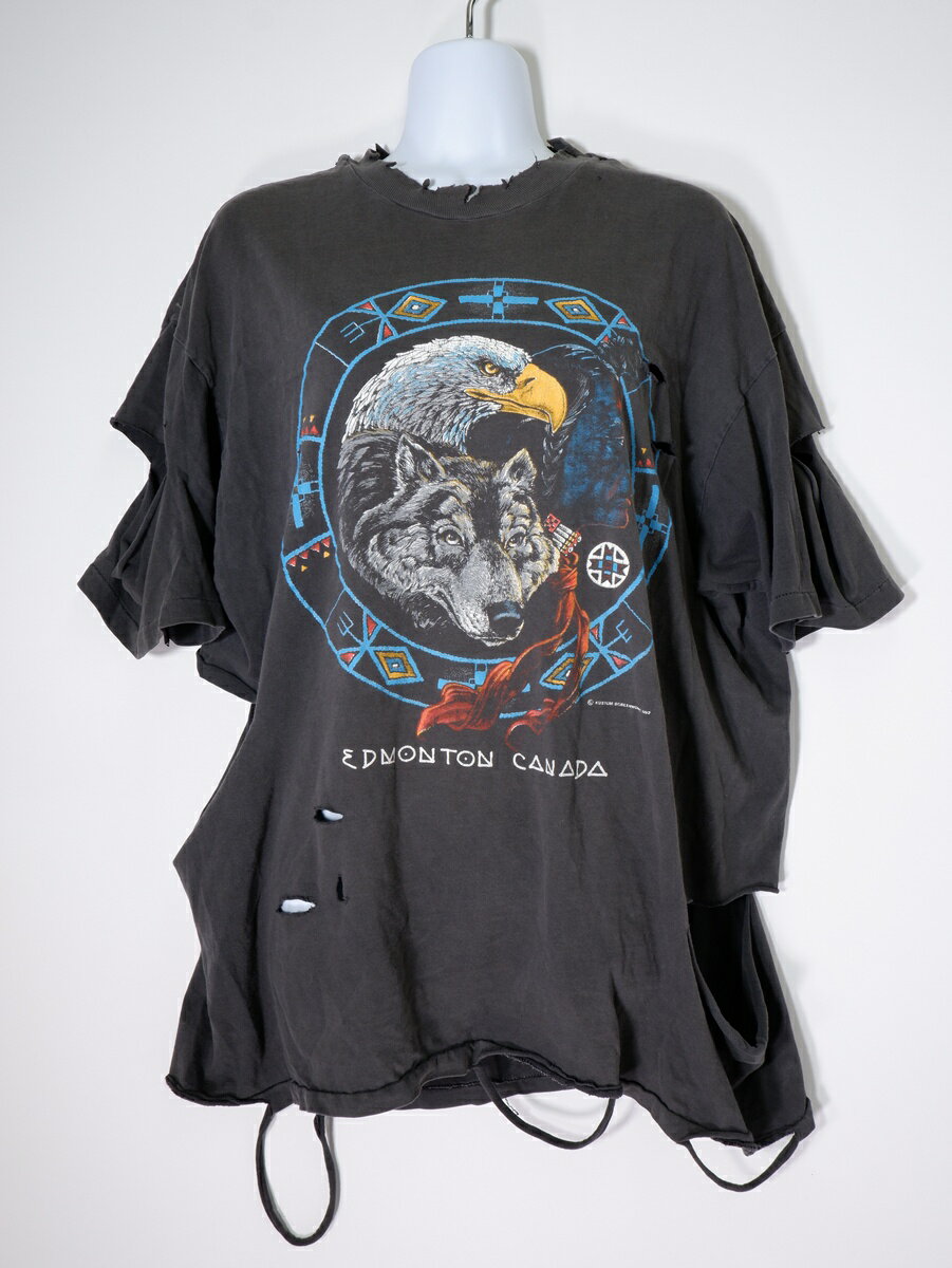 Rakuten - VINTAGE.ヴィンテージ品 90年代 90’s 米国製 ネイティブアメリカン柄Tシャツ ハードクラッシュ【MTSA81445】【ブラック(墨黒)】【XL】【中古】【沖縄.離島以外 送料無料】【DM260414】