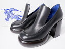BURBERRYバーバリー 2024AW チャンキーヒール レザーローファーパンプス未使用品【LFWA78346】【ブラック】【35(22.5cm)】【未使用】【沖縄.離島以外 送料無料】【DM250617】