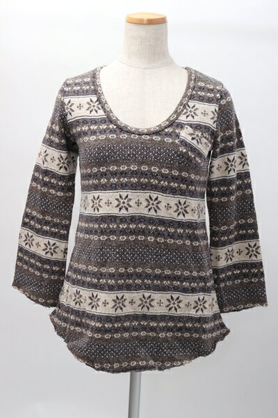 ジャクソンマティスJACKSON MATISSE フェアアイル柄 裏地付きUネックニット新品【LKNA53747】【ブラウン紺】【XS 】【未使用】【沖縄.離島以外 送料無料】【DM230207】