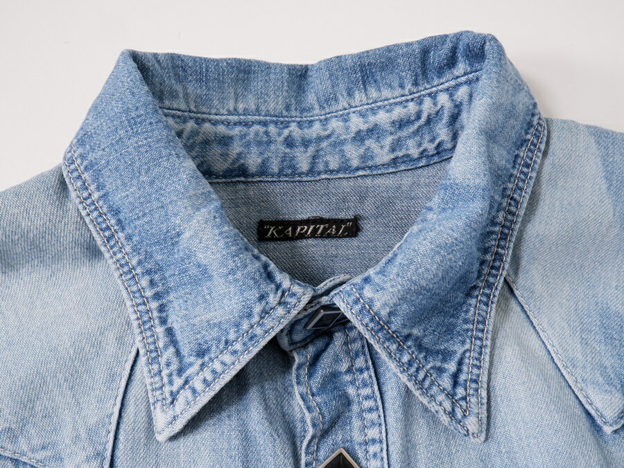 KAPITALキャピタル デニムウエスタンシャツワンピース【LOPA77348】【インディゴウォッシュ】【1】【中古】【沖縄.離島以外 送料無料】【DM250204】