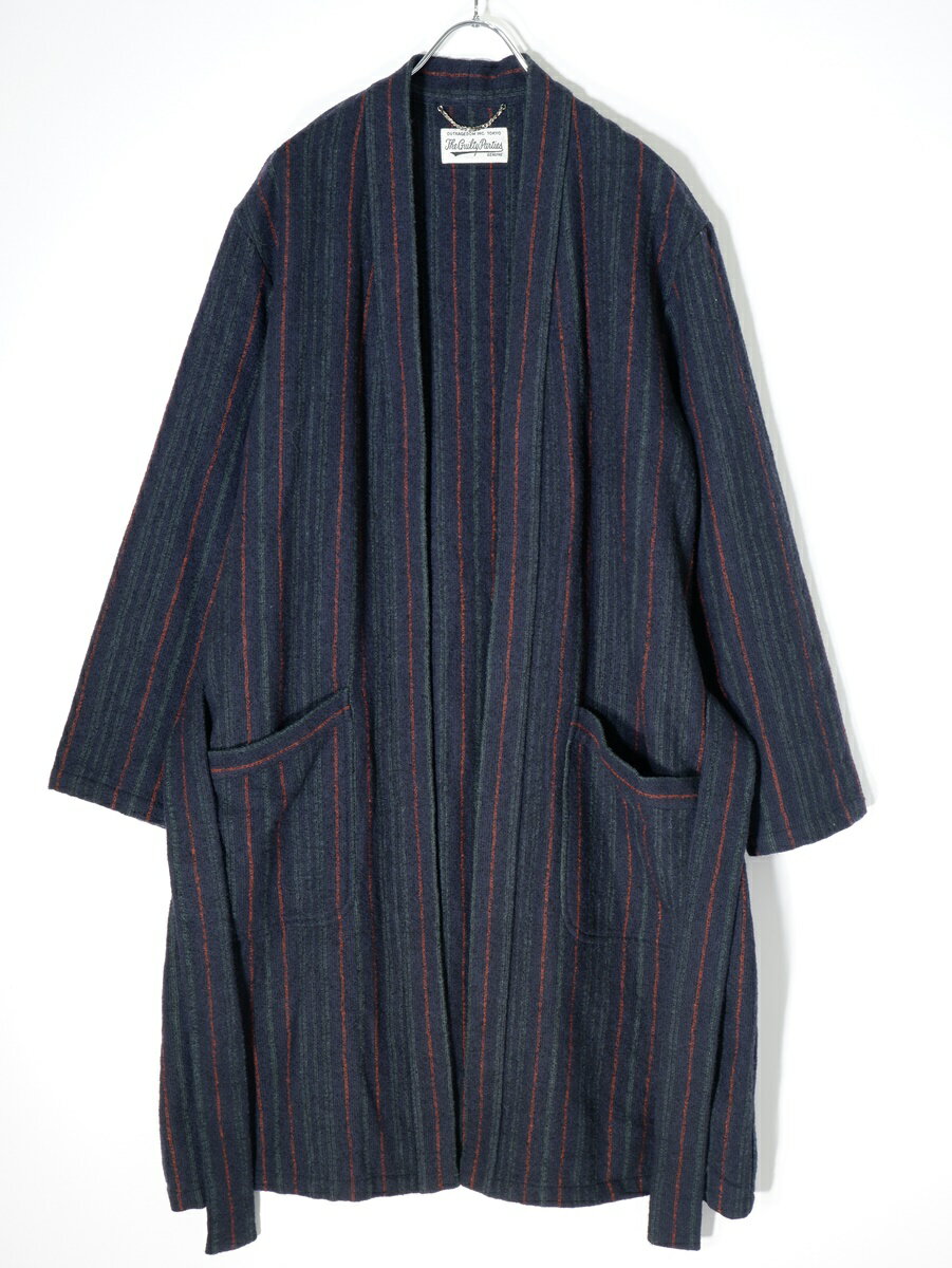 WACKO MARIAワコマリア MULTI STRIPED GOWN COATマルチストライプガウンコート【MCTA66748】【STRIPE（ネイビー系）】【M】【中古】【沖縄.離島以外 送料無料】【DM230207】