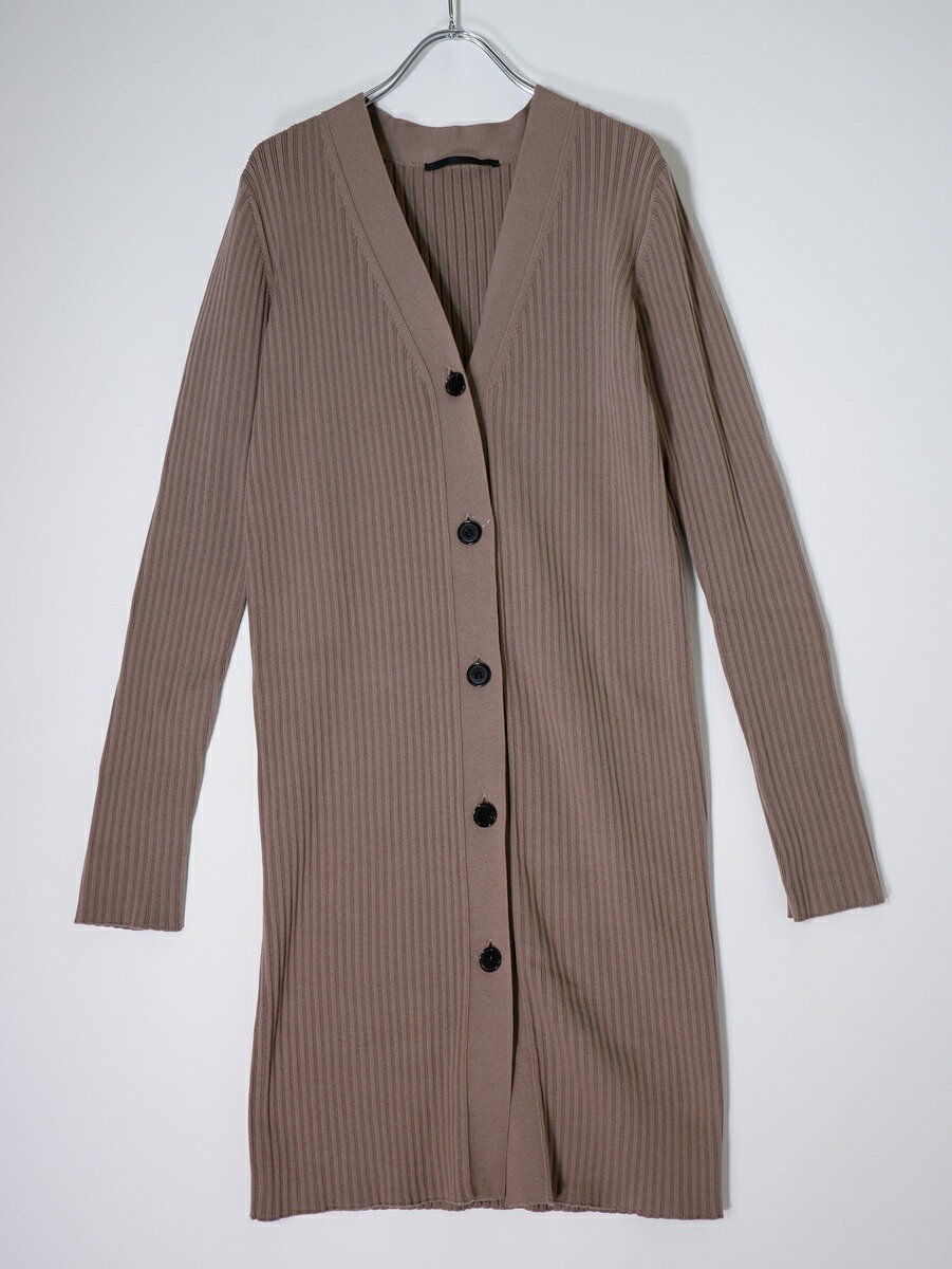 AP STUDIOエーピー ストゥディオL'Appartementアパルトモン 2021SS コットンリブ ロングカーディガン(ニット)【LKNA80049】【グレージュ】【フリー】【中古】【沖縄.離島以外 送料無料】【DM251118 】