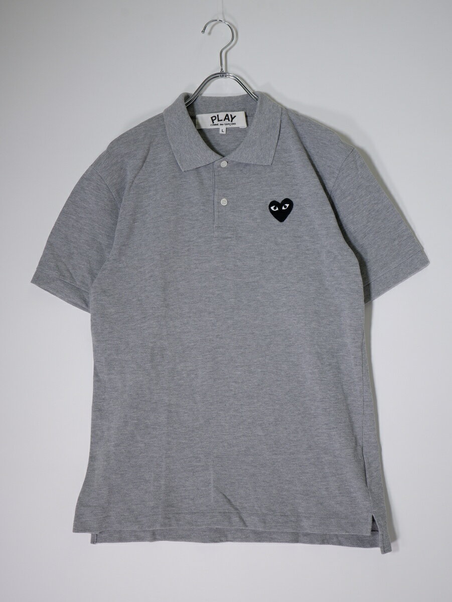 PLAY COMME des GARCONSプレイコムデギャルソン AD2008 AZ-T078 半袖 鹿の子ポロシャツ【MTSA80249】【グレー】【L】【中古】【沖縄.離島以外 送料無料】【DM251209】