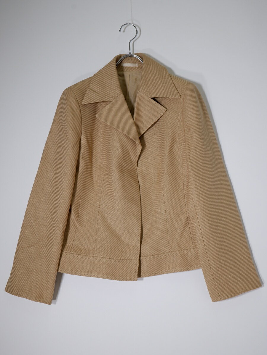 Rakuten - BURBERRY LONDONバーバリー ロンドン ウールシルクソフトツイード 比翼デザインジャケット【LJKA79652】【ベージュ】【38】【中古】【沖縄.離島以外 送料無料】【DM251021】