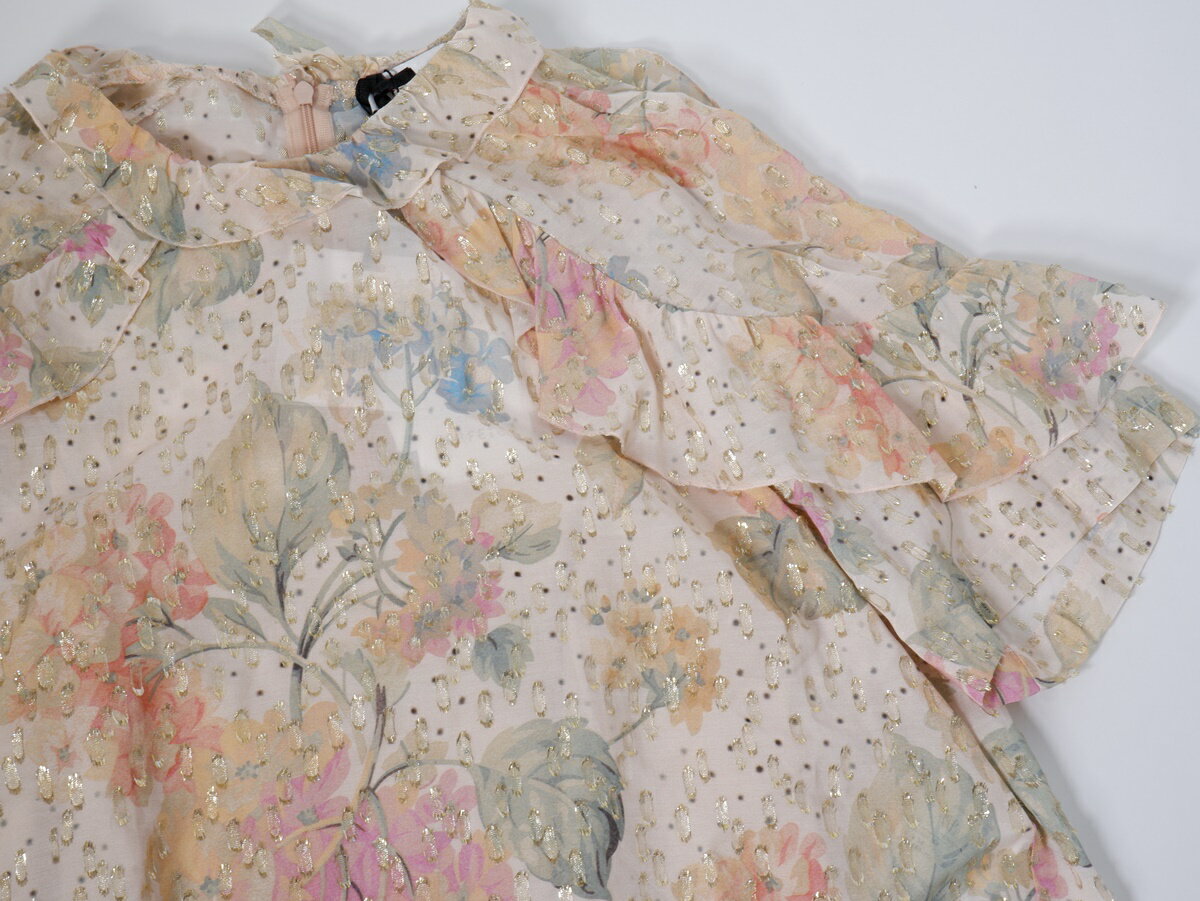 RED Valentinoレッド ヴァレンティノ 2020SS metallic embroidered floral blouseフローラルブラウスチュニック新品【LTSA64252】【ピンク】【38】【未使用】【沖縄.離島以外 送料無料】【DM210526】