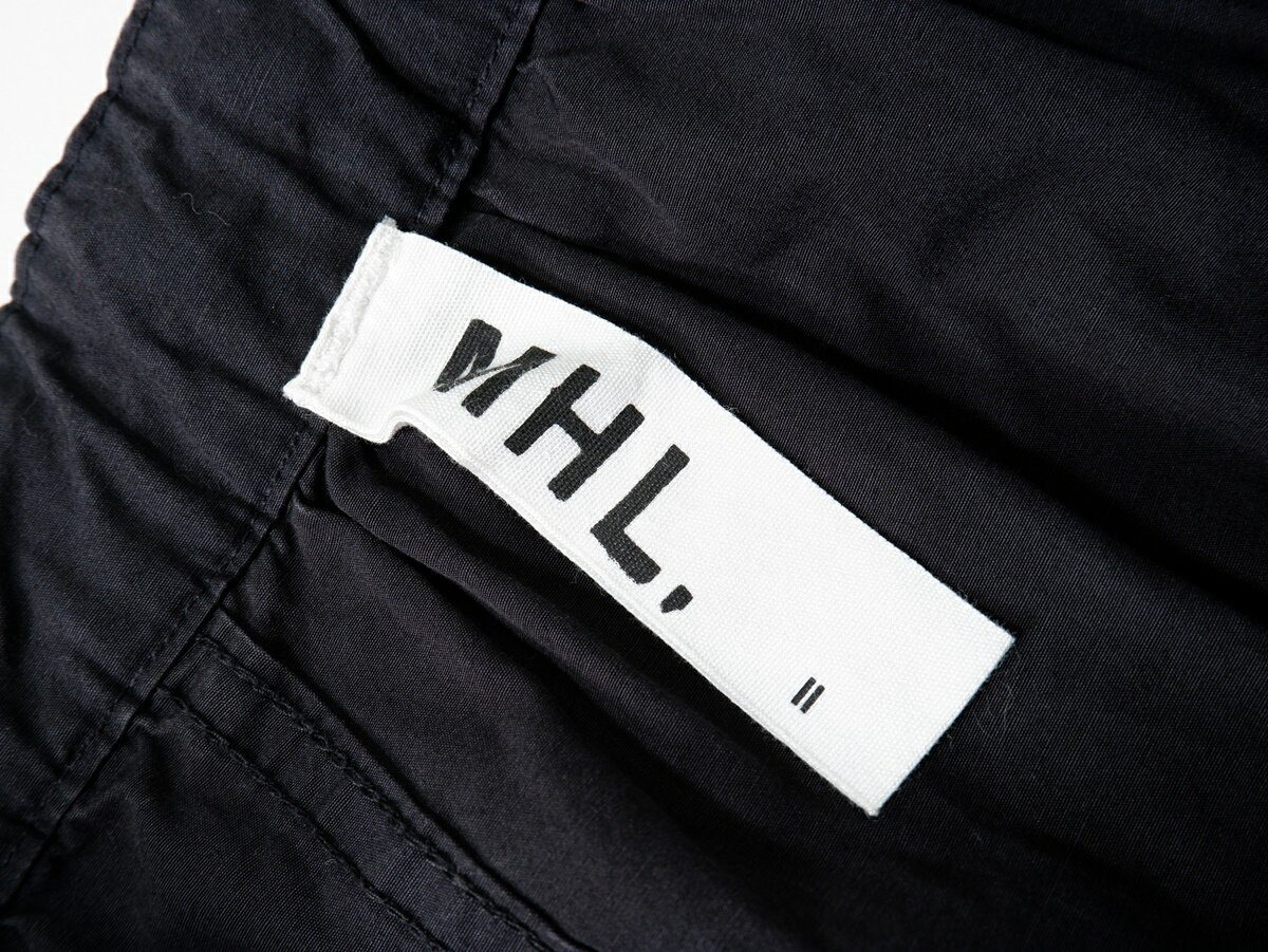 MHL.エムエイチエルMARGARET HOWELLマーガレットハウエル COTTON RAMIE TOUGH POPLIN ドローストリングギャザースカート【LSKA75753】【ブラック】【2】【中古】【沖縄.離島以外 送料無料】【DM240813】