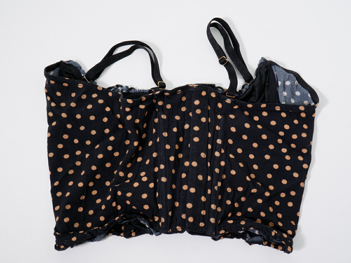 Rouje/ルージュ 2021 SILVIAドット柄トップス【LTSA74553】【ブラック|ベージュ】【40】【中古】【沖縄.離島以外 送料無料】【DM240709】